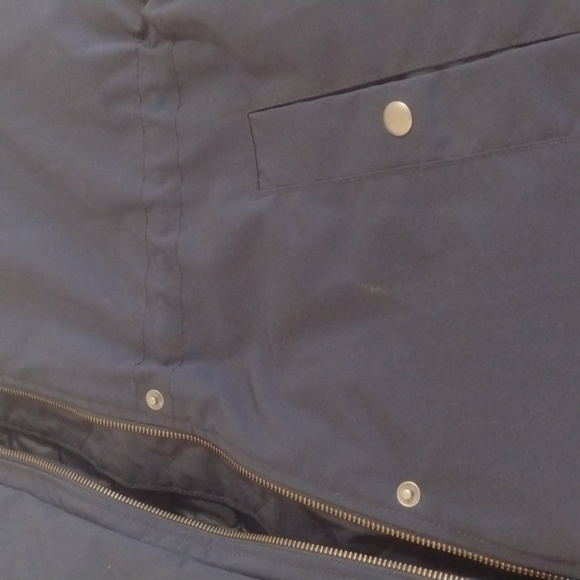 J Crew Factory Navy Faux Fur Trim Winter Parka Size M Like New - Picture 15 of 15